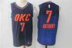 NBA 7 Anthony OKC Thunder 2017-18 Season Maillot Marine bleu